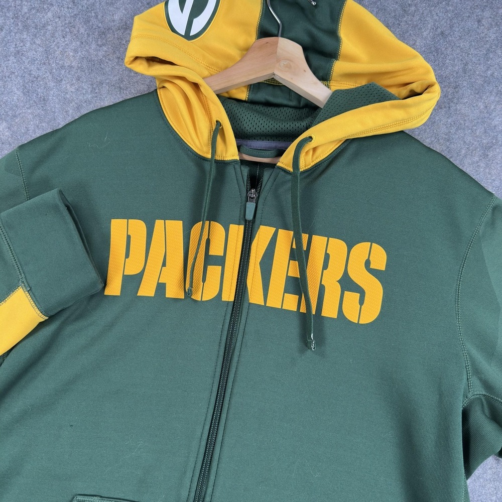 Green Bay Packers Sweatshirt Hoodie Mens Large NFL Football Nike Therma-FIT